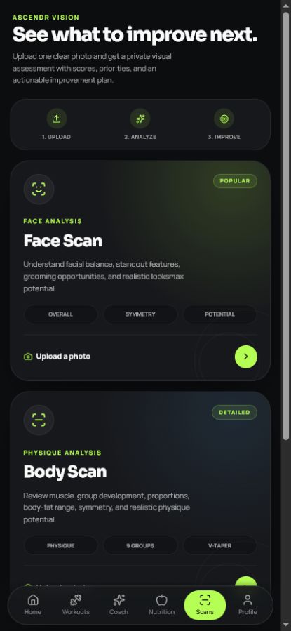 Ascendr Vision face and body scans