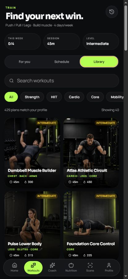 Ascendr workout library